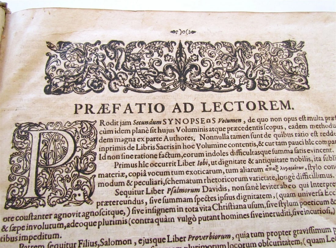 1668 PIGSKIN BOUND antique FOLIO BIBLE COMMENTARY by MATTHEW POLO Vol. 2 - 7