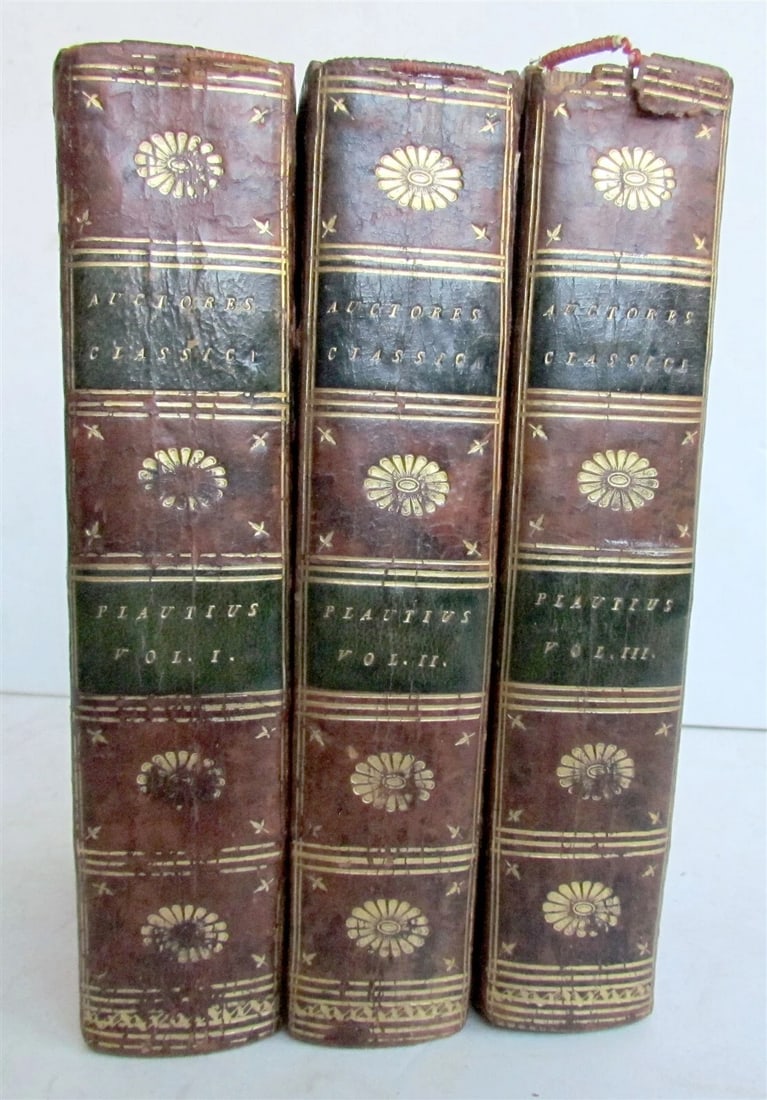 1788 M. Accii Plauti COMOEDIAE 3 VOLUMES AUTORES CLASSICI SERIES ANTIQUE - 2