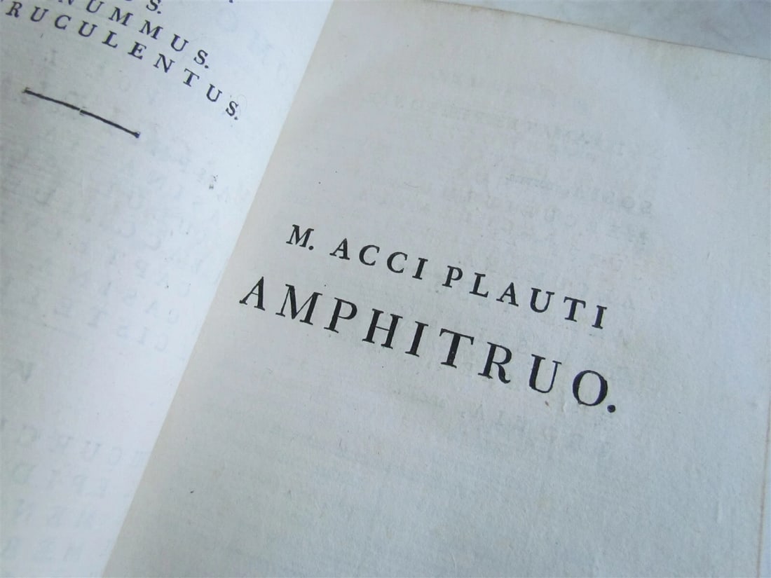 1788 M. Accii Plauti COMOEDIAE 3 VOLUMES AUTORES CLASSICI SERIES ANTIQUE - 5