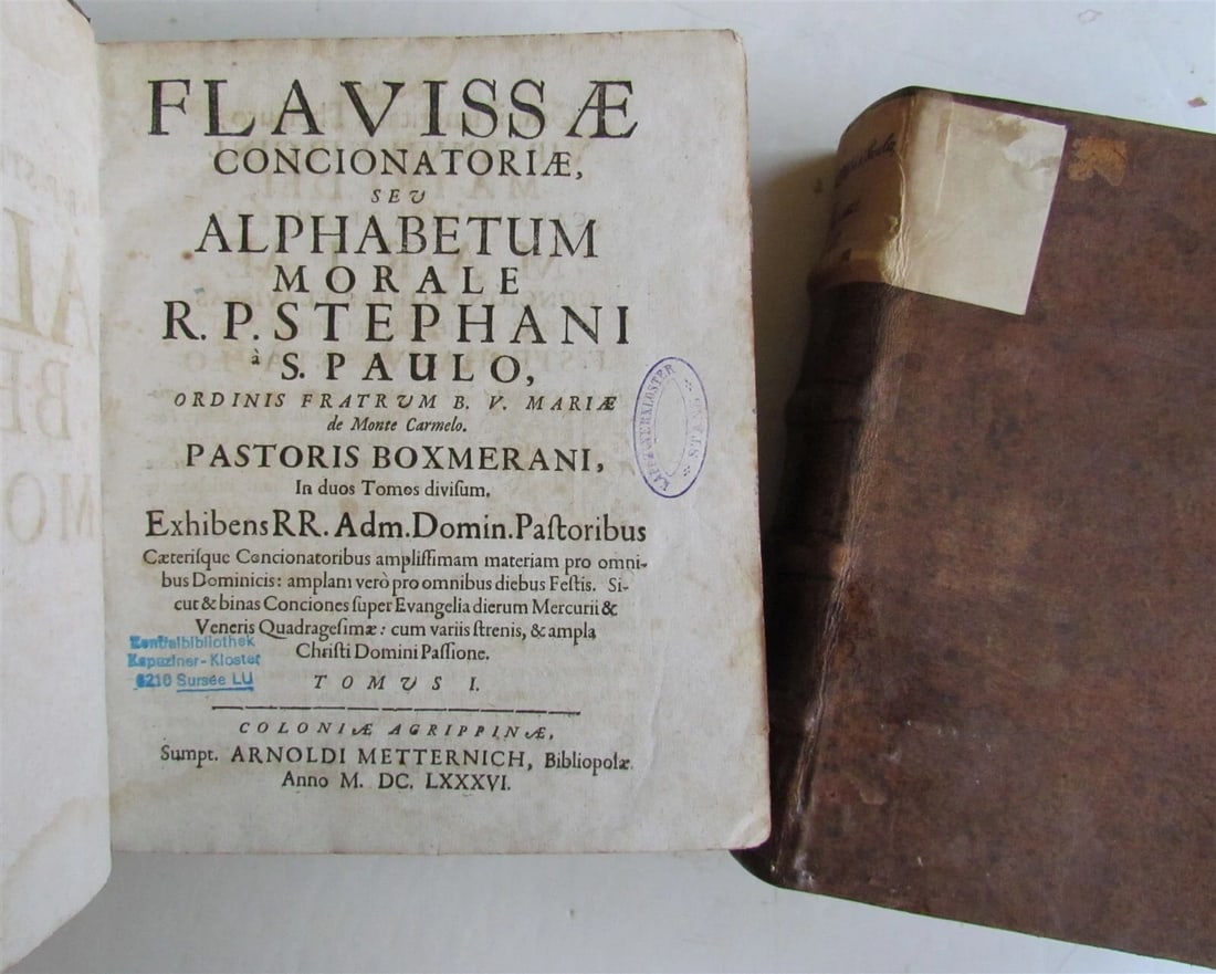 1686 ALPHABETUM MORALE by R.P. Stephani S. Paulo antique 2 VOLUMES - 4