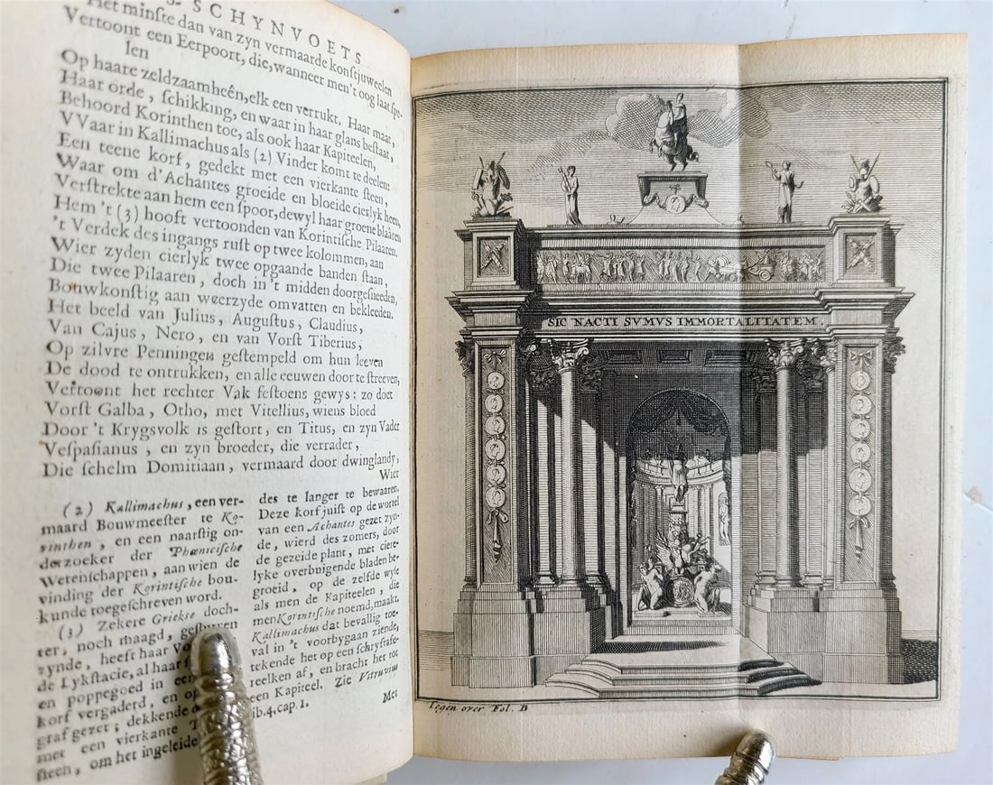 1695 NETHERLANDS NUMISMATICS antique VELLUM BINDING ILLUSTRATED - 5