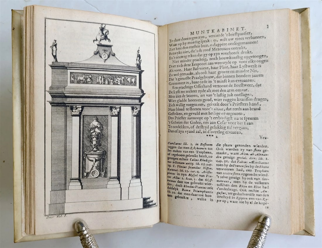 1695 NETHERLANDS NUMISMATICS antique VELLUM BINDING ILLUSTRATED - 6