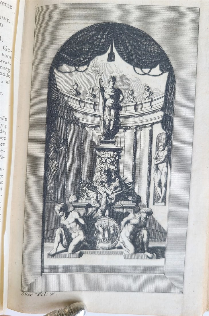 1695 NETHERLANDS NUMISMATICS antique VELLUM BINDING ILLUSTRATED - 8