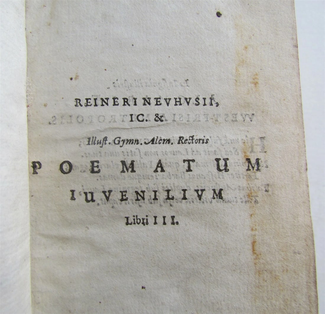 1644 POETRY by R.Neuhusius ANTIQUE in LATIN Poemata iuvenilia - 3
