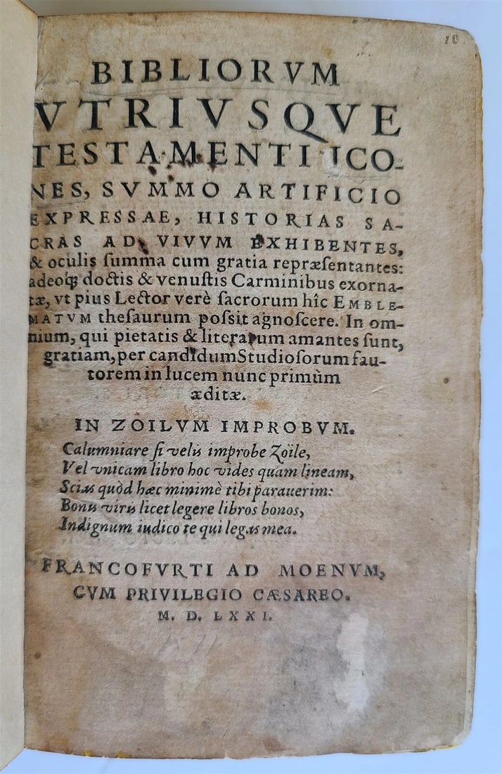 1571 PICTURE BIBLE antique ILLUSTRATED w/ 200 WOODCUTS by JOST AMMAN RARE 16th C - 2