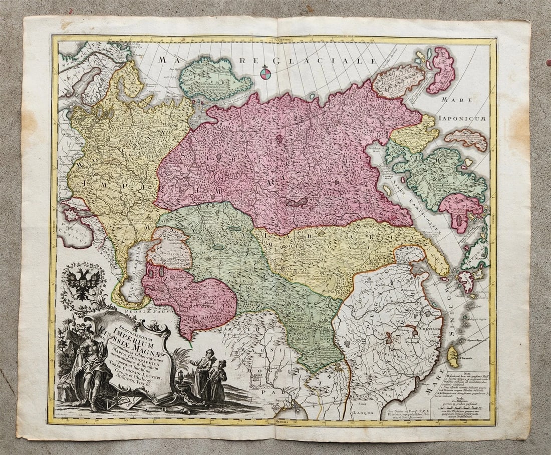 1757 RUSSIAN EMPIRE antique MAP IMPERIUM RUSSIAE MAGNAE Russia by August Vindel - 2