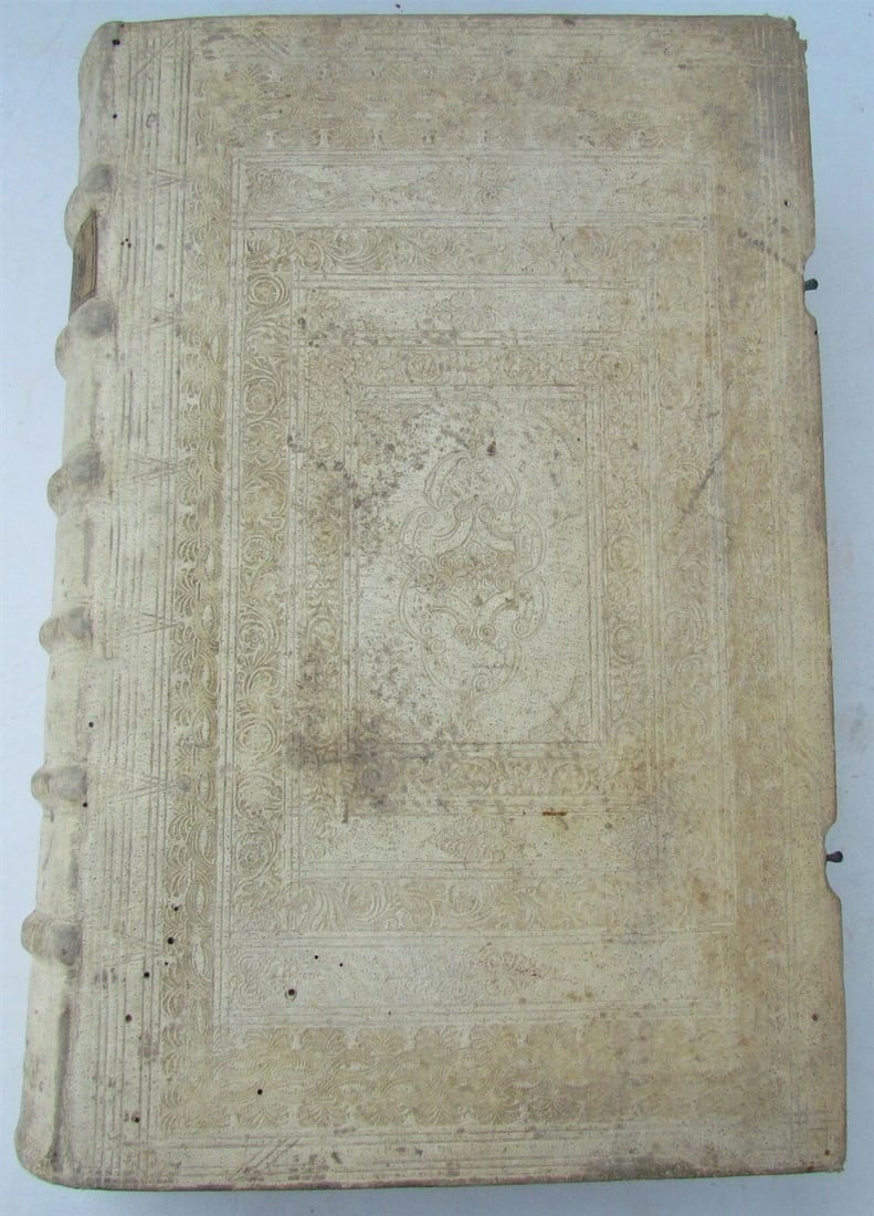 1759 PIGSKIN decorative BINDING ANTIQUE FOLIO Codex Regularum Lucae Holstenii V3 - 2