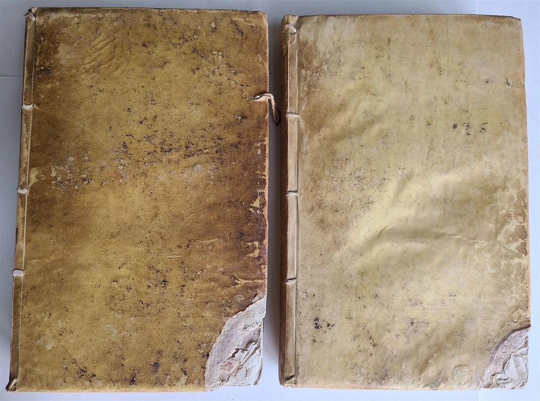 1758 Theatrum veritatis by J.B.de Luca. antique VELLUM BOUND 2 FOLIO VOLUMES - 2