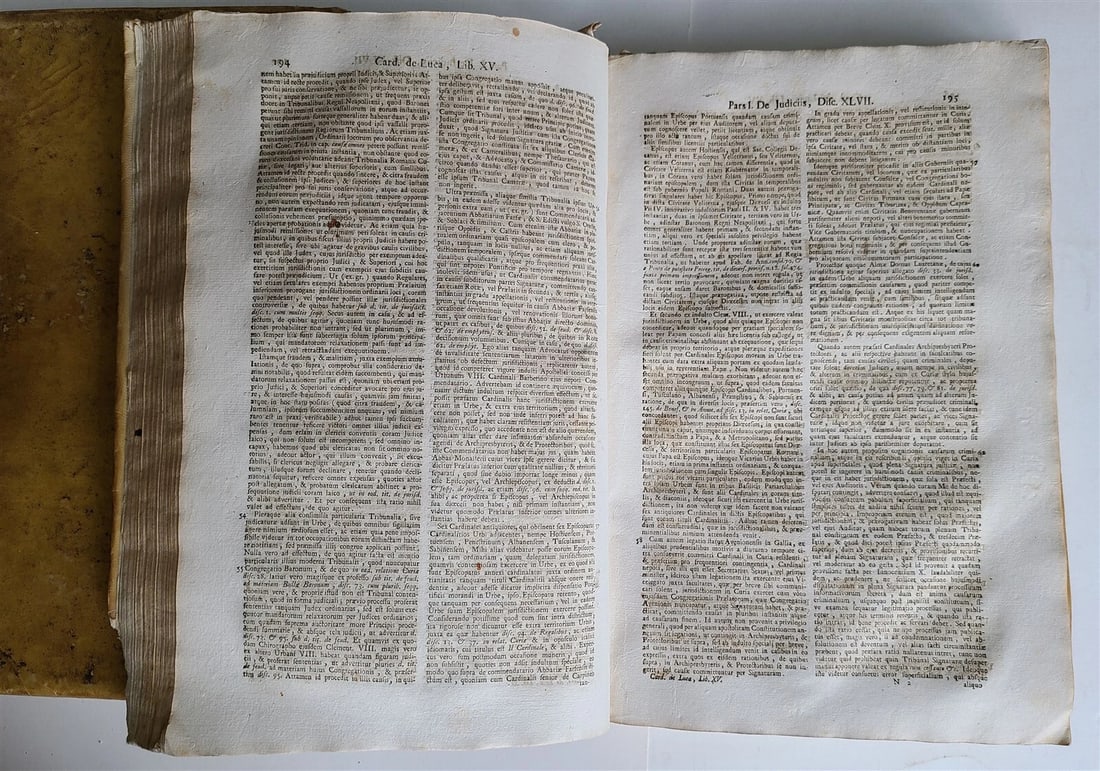 1758 Theatrum veritatis by J.B.de Luca. antique VELLUM BOUND 2 FOLIO VOLUMES - 6