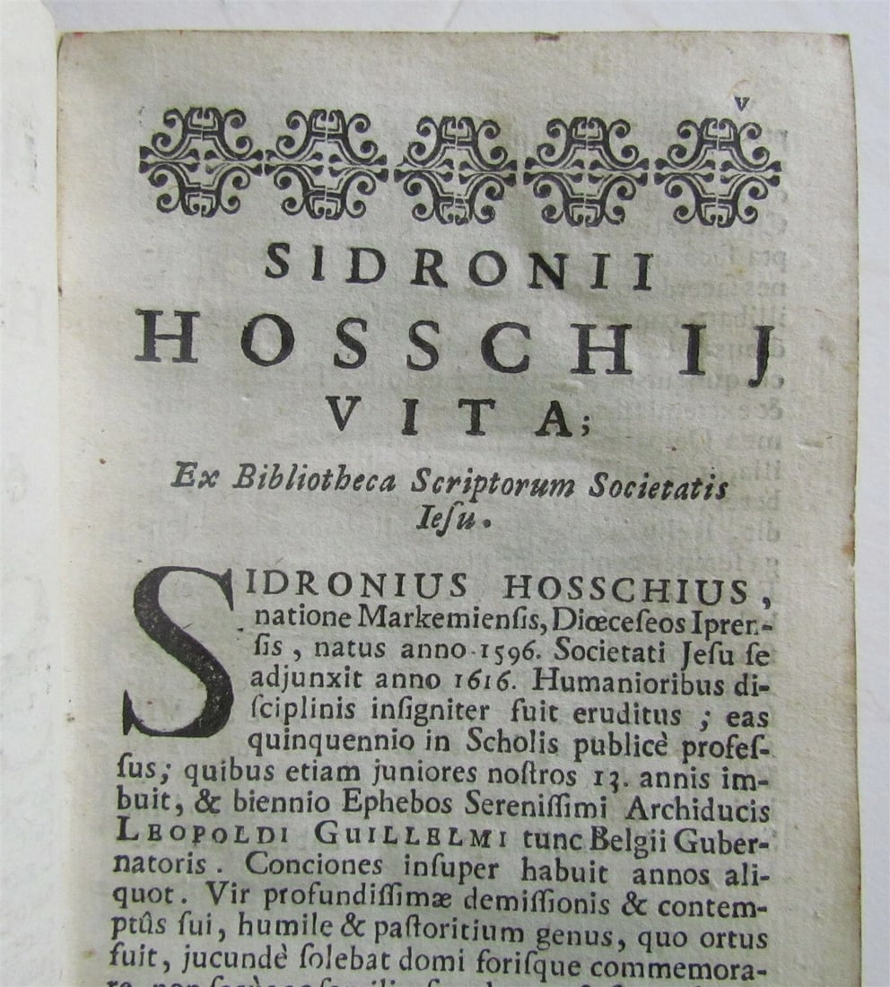 1696 POETRY by Hosschius & Wallius ANTIQUE VELLUM BOUND 17th CENTURY - 5