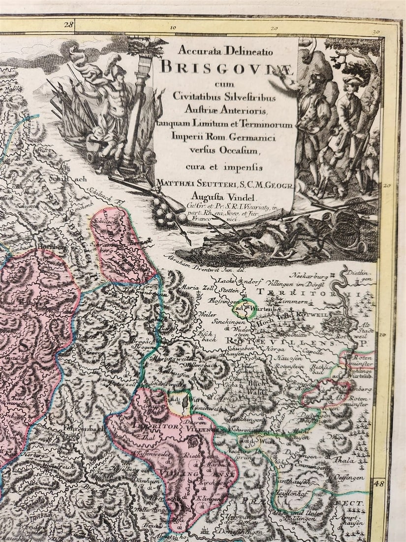 1730s Breisgau Germany antique MAP antique PROVINCIA BRISGOVIAE Matthias Seutter - 2