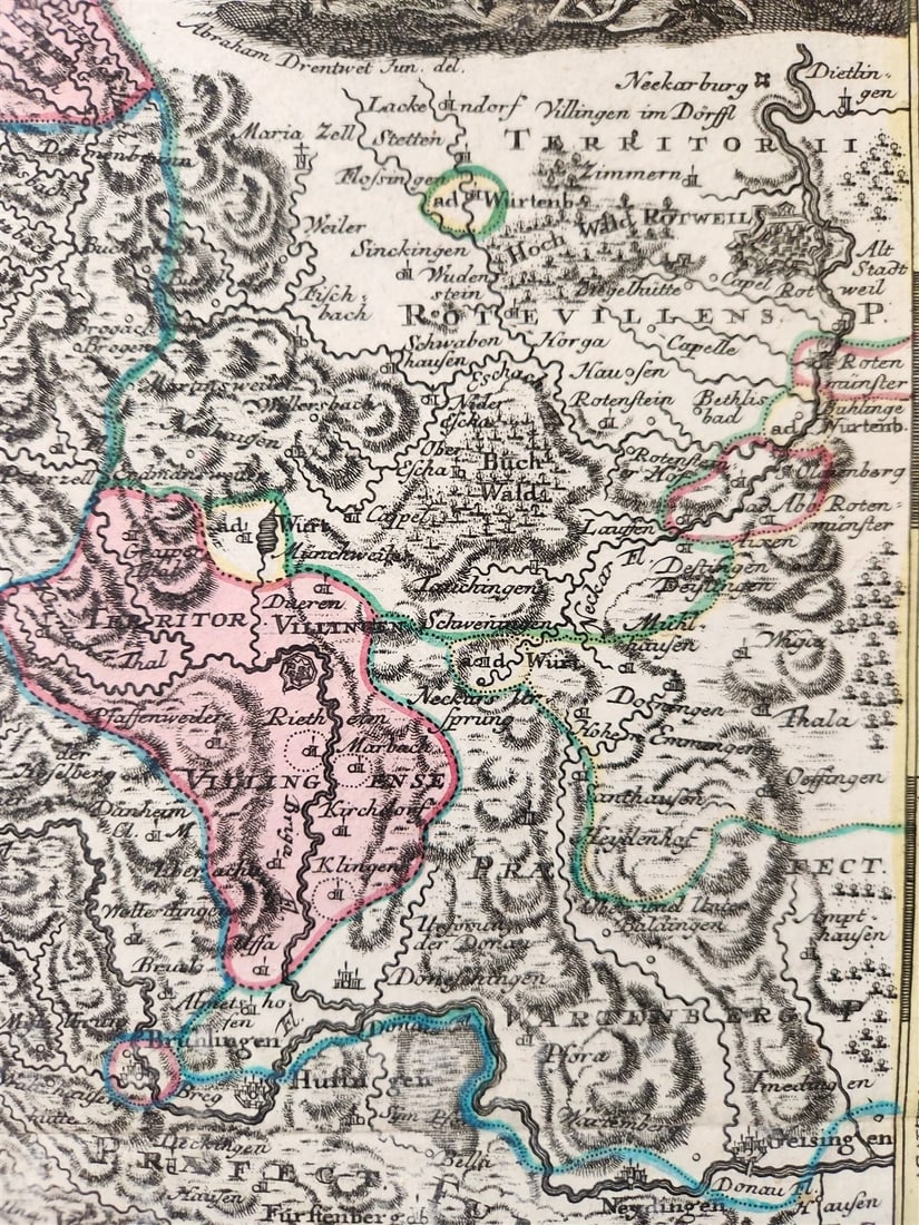 1730s Breisgau Germany antique MAP antique PROVINCIA BRISGOVIAE Matthias Seutter - 7