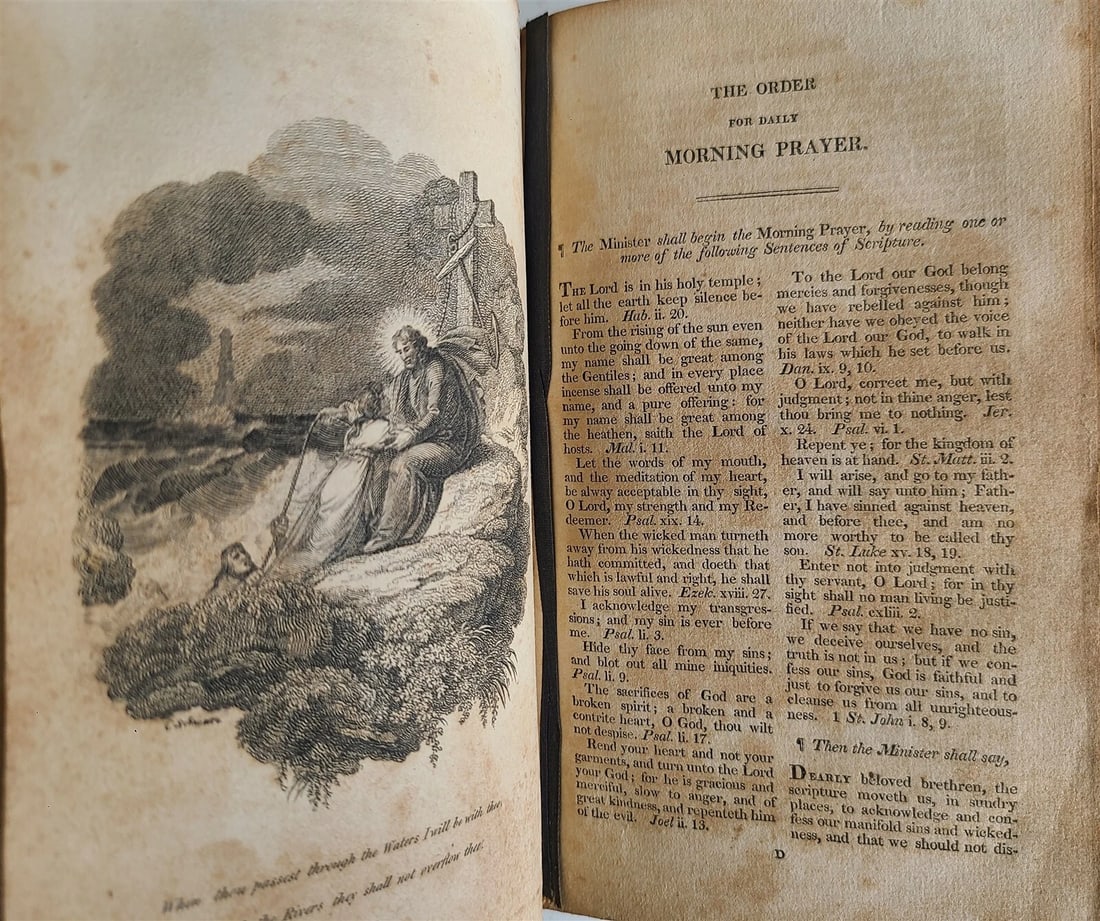 1815 BOOK of COMMON PRAYER & PSALTER in ENGLISH antique BALTIMORE Americana - 6