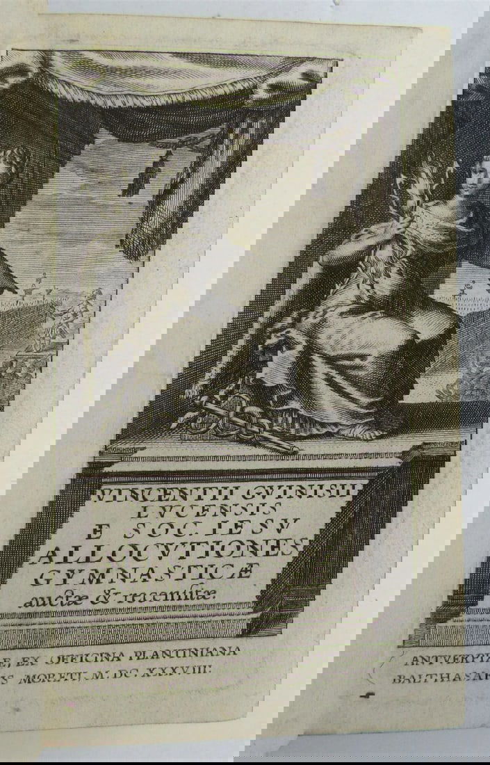1638 PLANTIN PRESS Vicenzo GUINIGGI Allocutiones gymnasticae antique VELLUM - 2