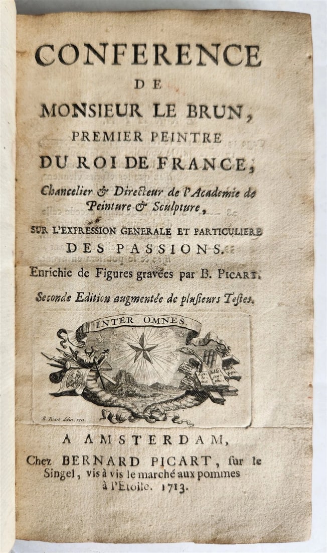 1713 ARTIST'S MANUAL by LE BRUN in FRENCH antique ILLUSTRATED PHYSIOGNOMY - 2