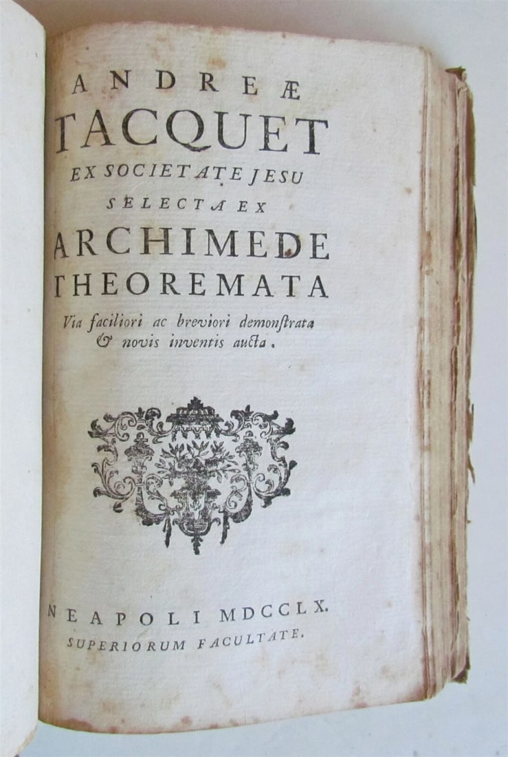 1744 MATHEMATICS EUCLID GEOMETRY ARCHIMEDE THEOREMATA antique ILLUSTRATED vellum - 3