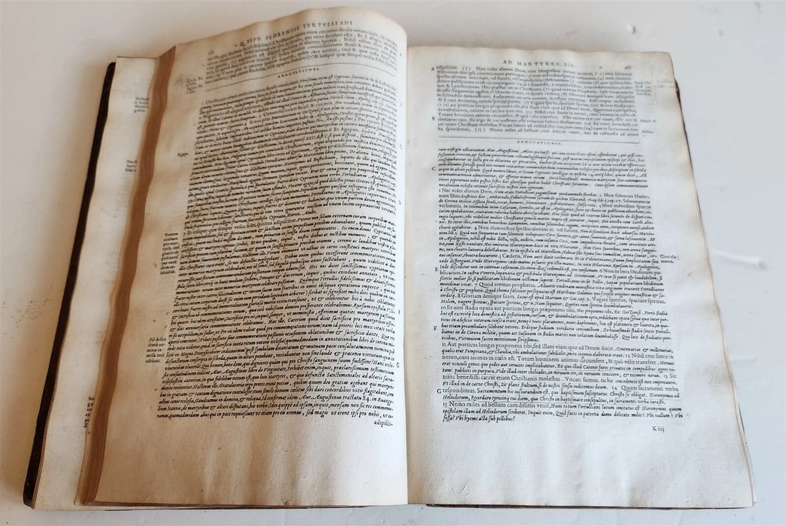 1580 OPERA TERTULLIANI antique FOLIO 16th CENTURY - 5