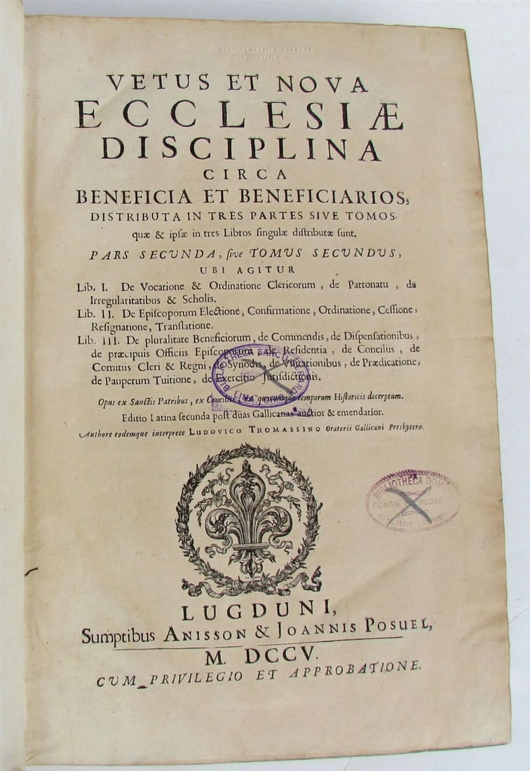 1705 ANTIQUE VELLUM BOUND FOLIO VETUS ET NOVA ECCLESIAE DISCIPLINA - 2