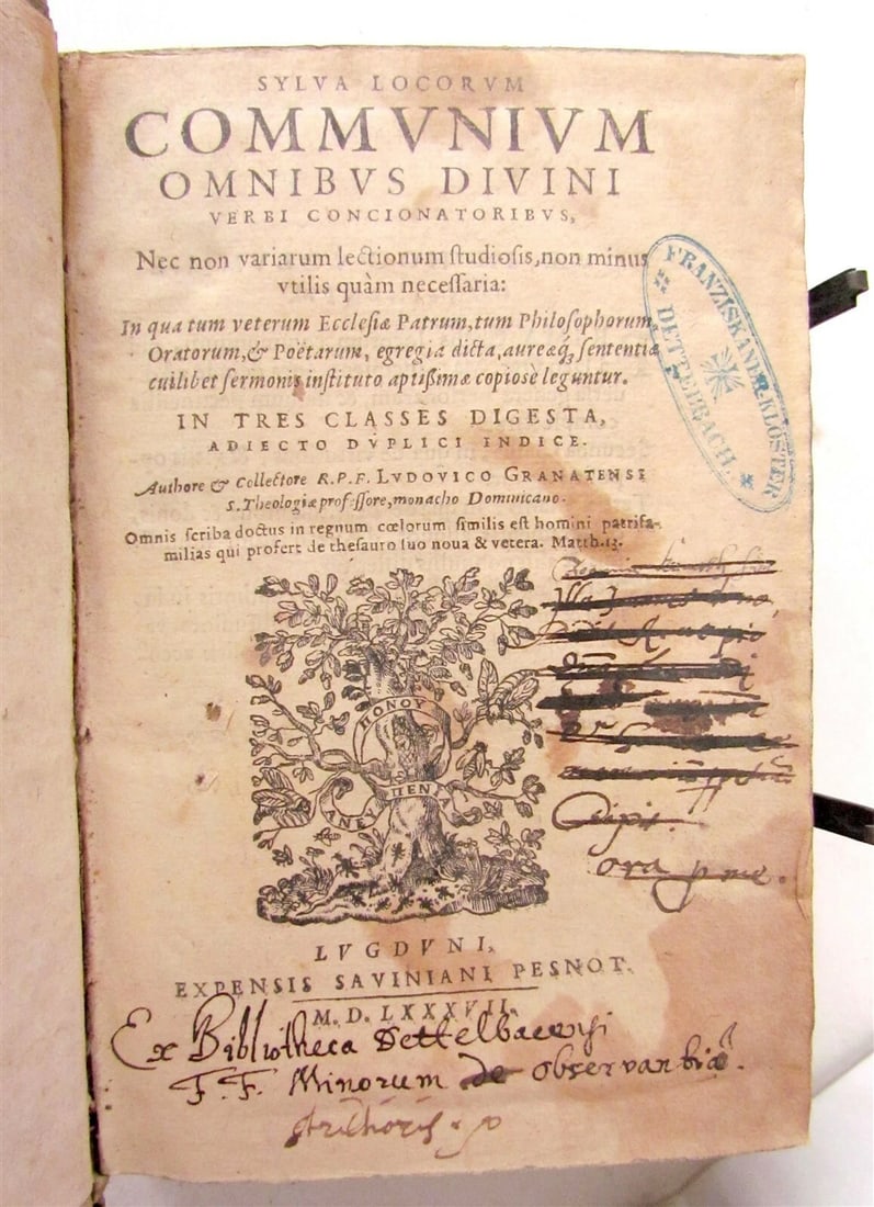 1587 Louis of Granada ANTIQUE PIGSKIN BINDING w/ CLASPS 16th century - 3