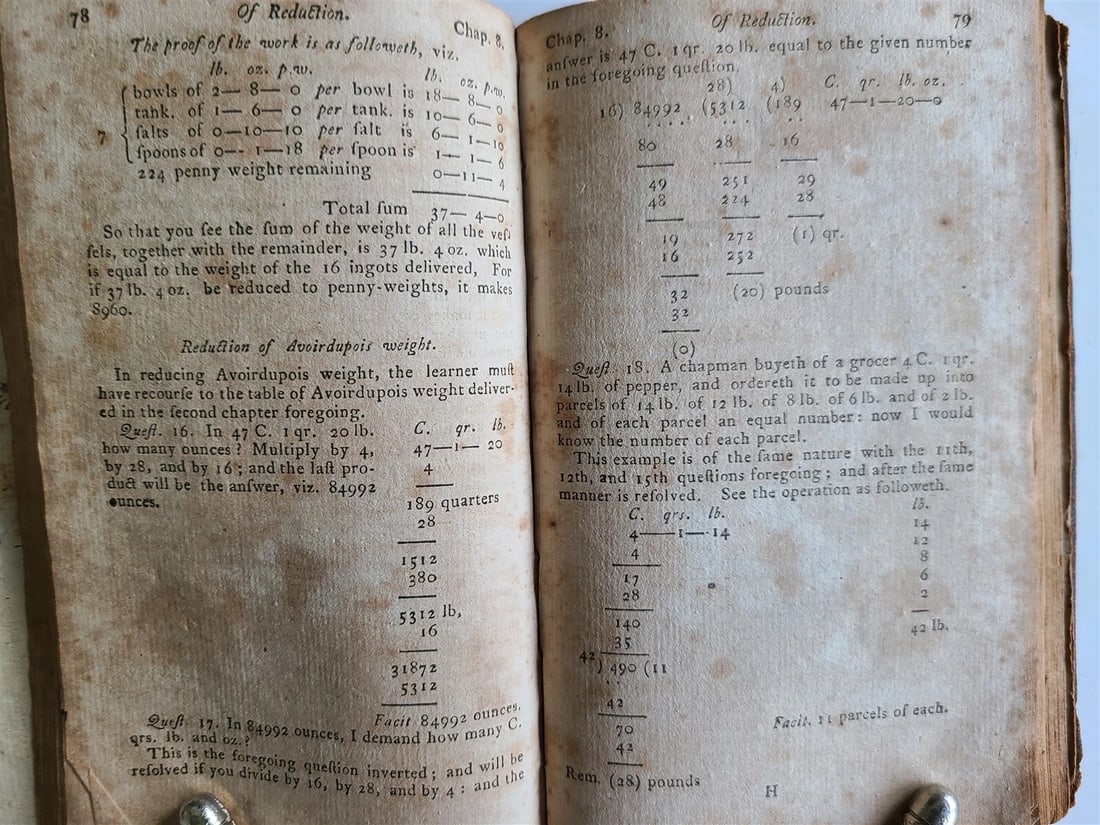 1787 ARITHMETIC COCKER'S in ENGLISH antique 18th CENTURY - 6