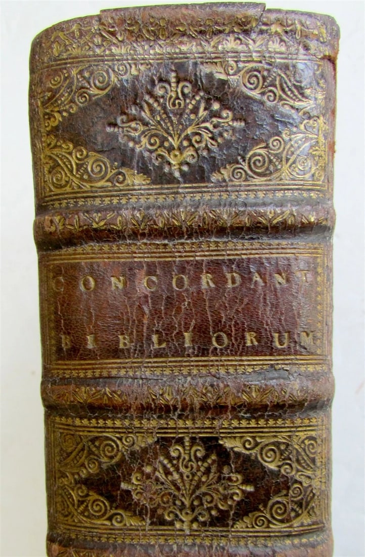1684 Luca, F. Sacrorum Bibliorum LEATHER BINDING antique BIBLE CONCORDANCE - 4