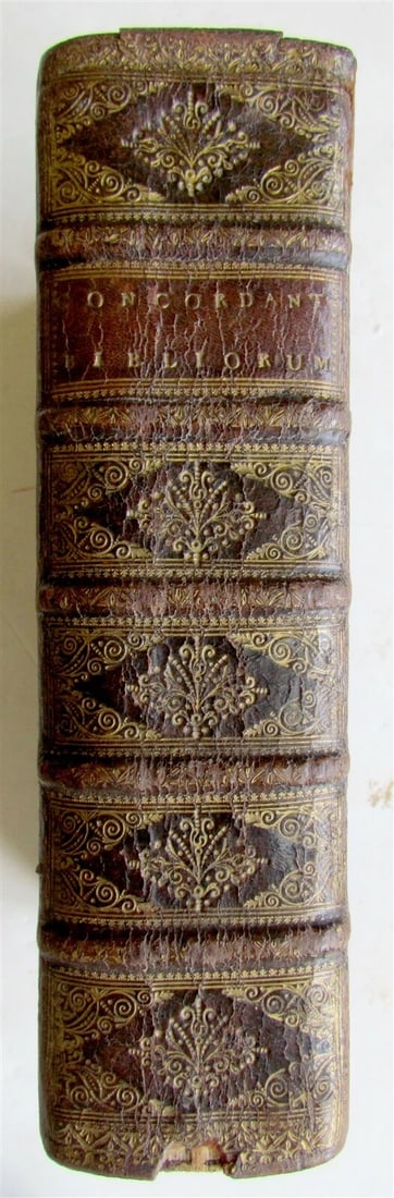 1684 Luca, F. Sacrorum Bibliorum LEATHER BINDING antique BIBLE CONCORDANCE - 5