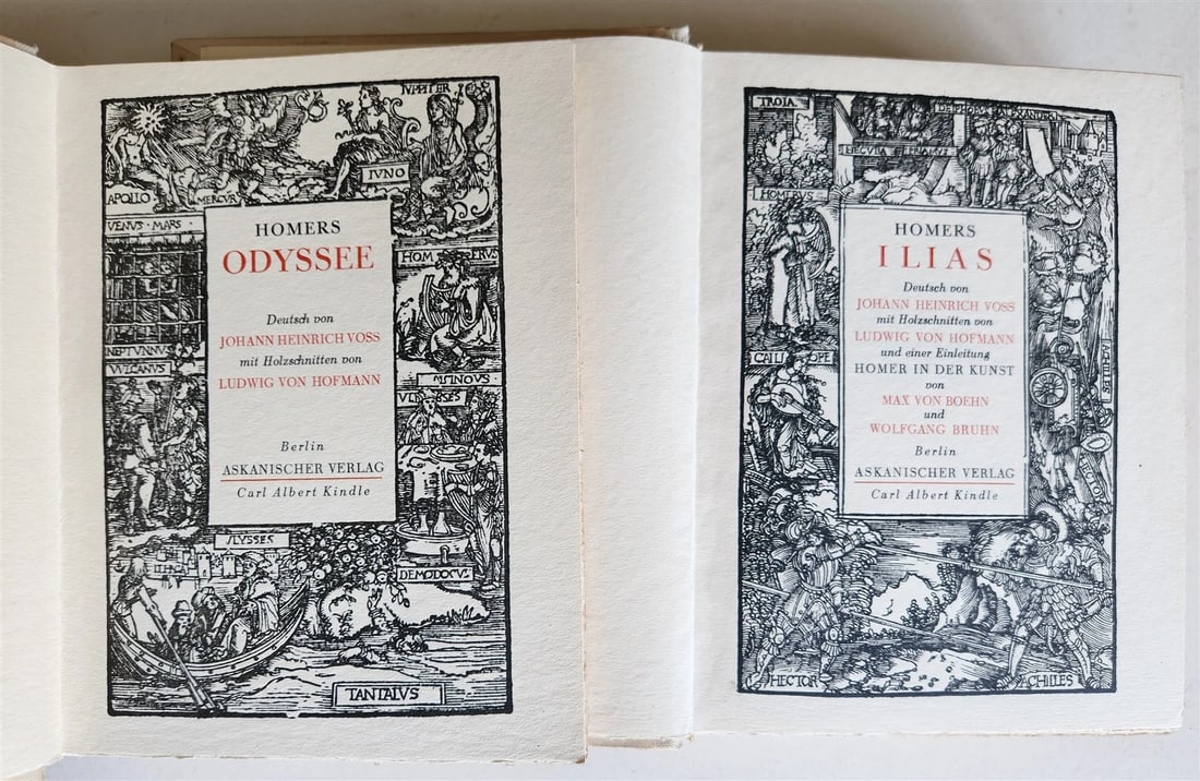 1930s HOMER ODYSSEY & ILIAD illustrated 2 VOLUMES antique LIMITED EDITION - 4