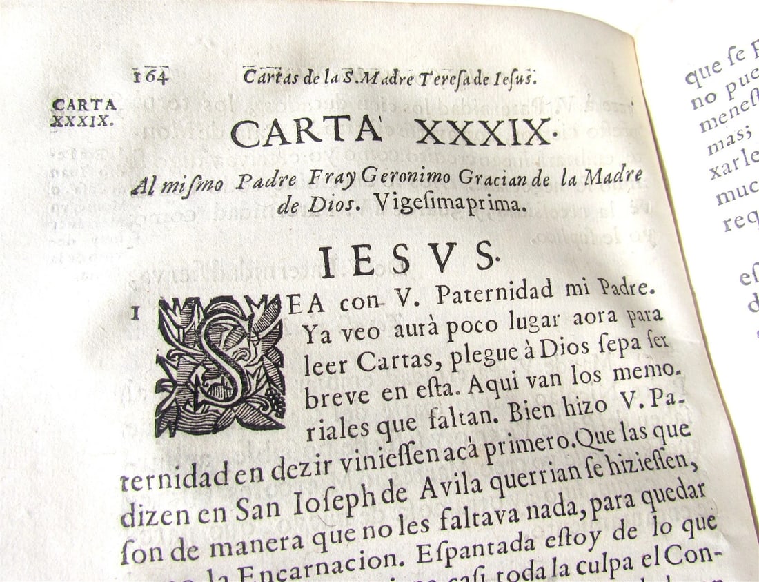 1724 2 volumes Cartas de Santa Teresa de Jesus by Teresa of Ávila antique books - 7