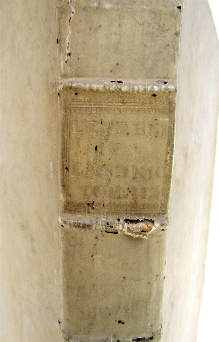 1729 ANTIQUE VELLUM BOUND FOLIO FORUM ECCLESIASTICUM by PETRO LEURENIO v. 2 - 2