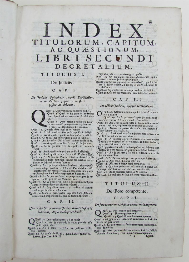 1729 ANTIQUE VELLUM BOUND FOLIO FORUM ECCLESIASTICUM by PETRO LEURENIO v. 2 - 5