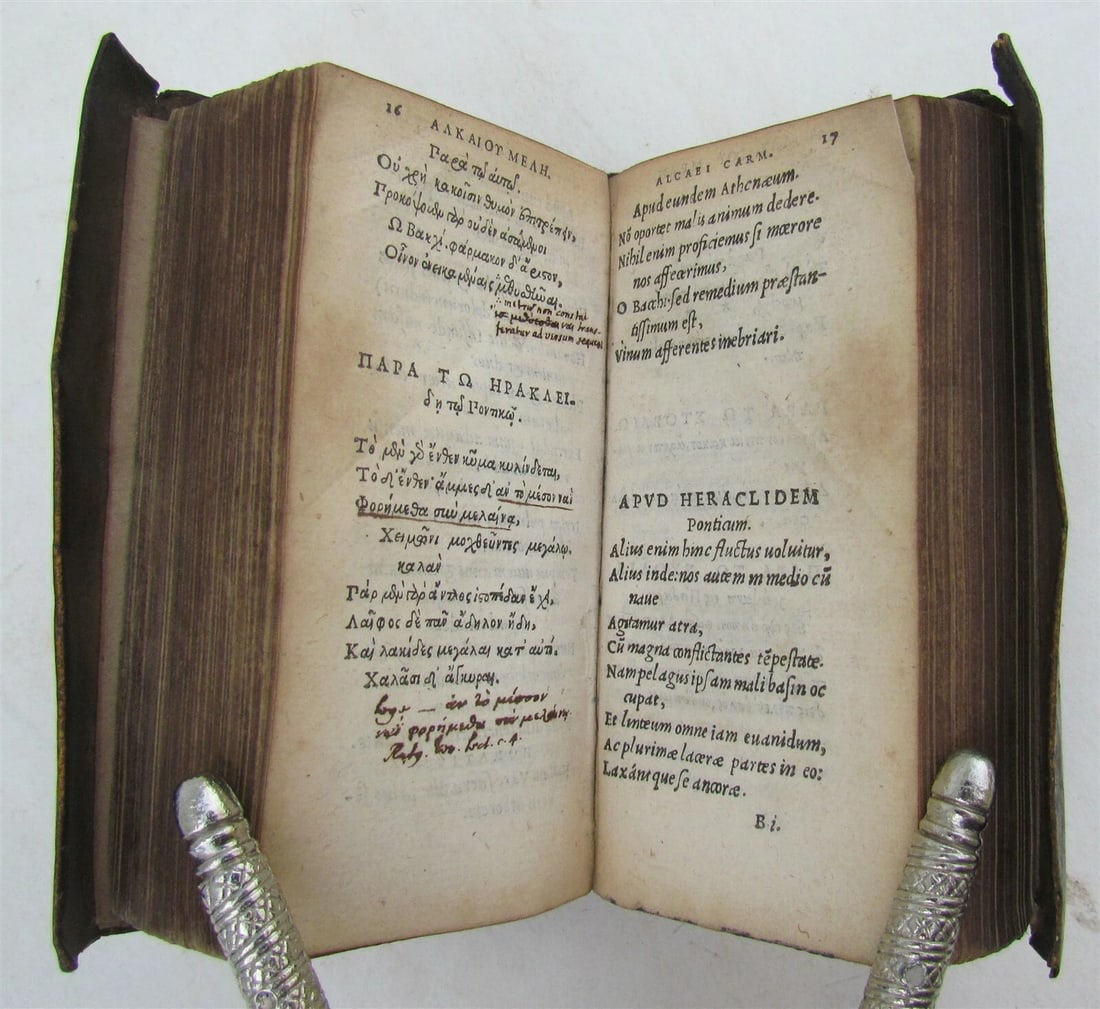1566 PINDARI OLYMPIA vellum bound ANTIQUE Pindarus GREEK & LATIN Poetry - 7