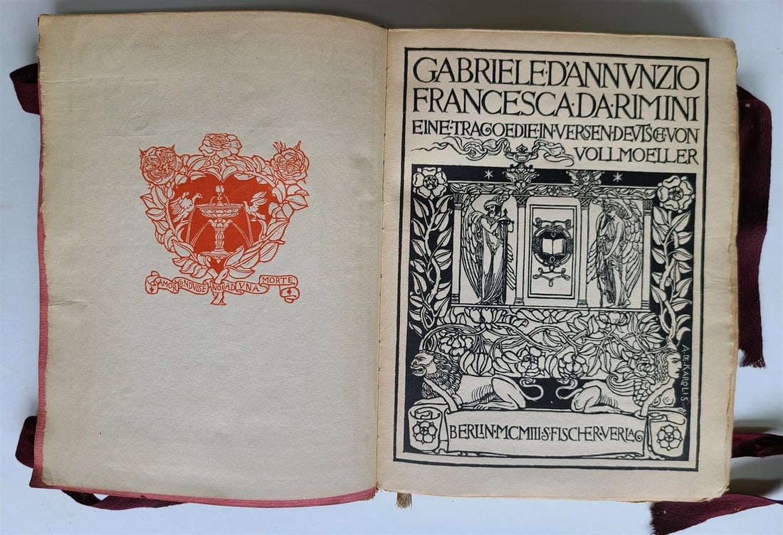 1903 FRANCESCA DA RIMINI EINE TRAGOEDIE IN VERSEN antique by GABRIELE D'ANNUNZIO - 3