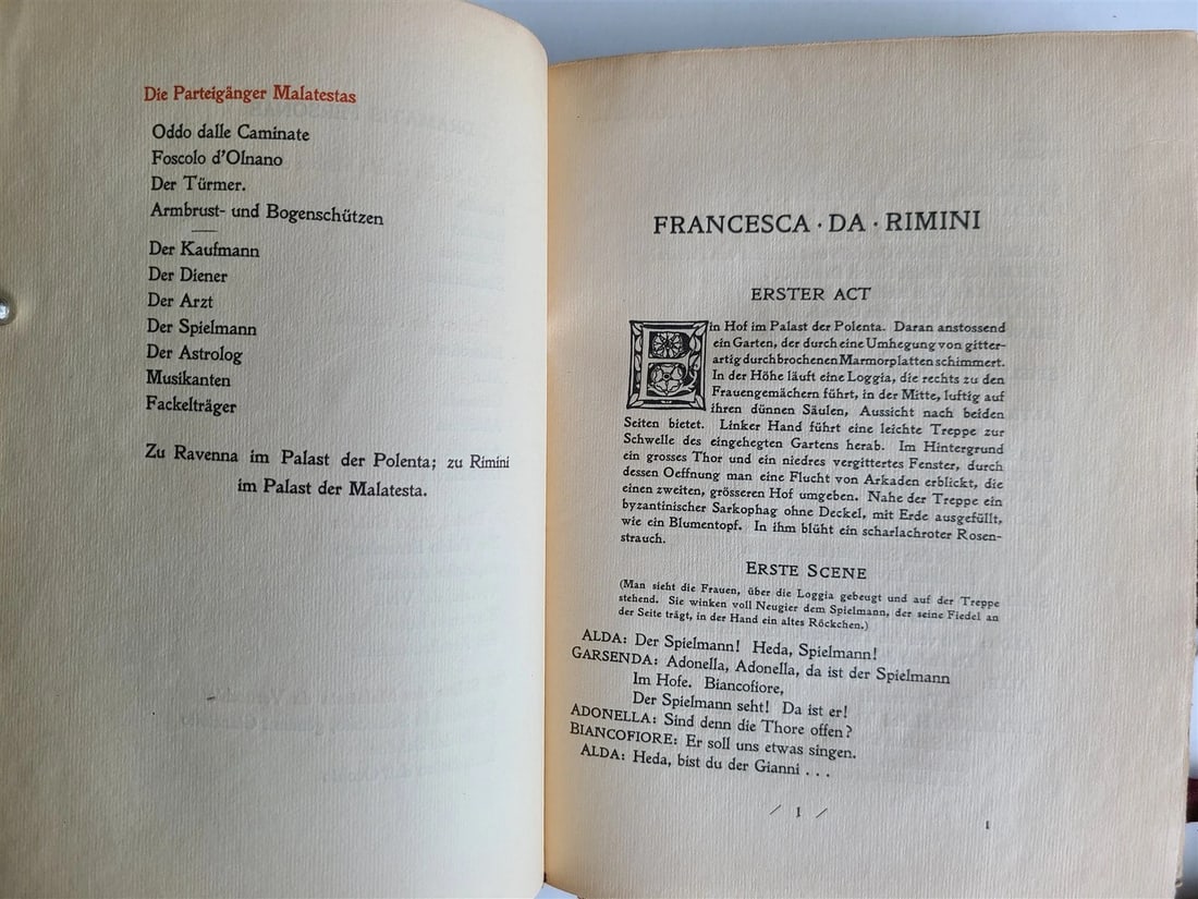 1903 FRANCESCA DA RIMINI EINE TRAGOEDIE IN VERSEN antique by GABRIELE D'ANNUNZIO - 6