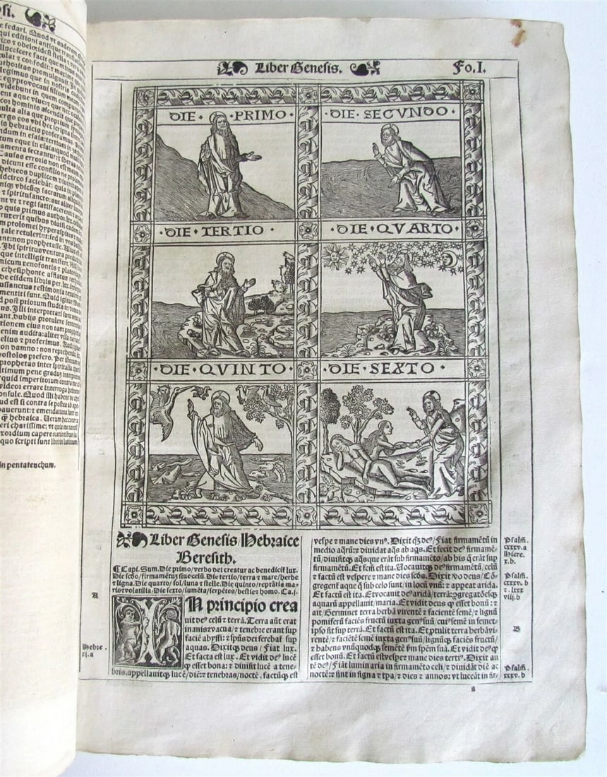 1529 BIBLE ILLUSTRATED TEXTUS BIBLIA antique FOLIO in LATIN RARE 16th CENTURY - 3