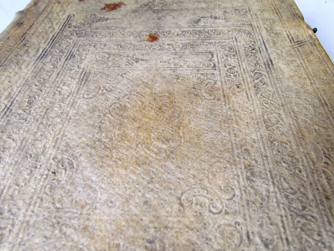 1727 ANTIQUE BLINDSTAMP PIGSKIN GERMAN JESUIT HISTORY FOLIO by IGNATIO AGRICOLA - 4