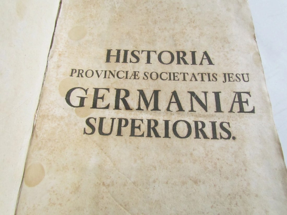 1727 ANTIQUE BLINDSTAMP PIGSKIN GERMAN JESUIT HISTORY FOLIO by IGNATIO AGRICOLA - 6