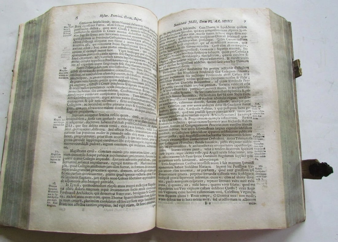 1727 ANTIQUE BLINDSTAMP PIGSKIN GERMAN JESUIT HISTORY FOLIO by IGNATIO AGRICOLA - 7