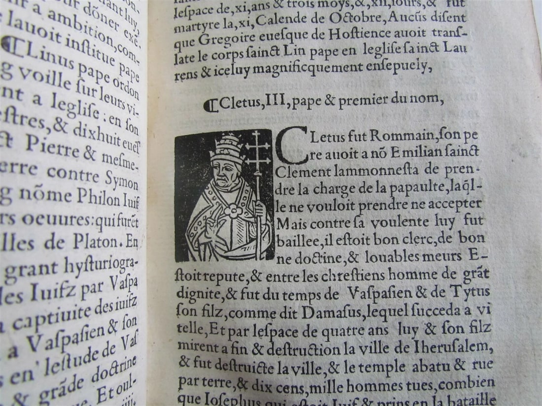 1544 ILLUSTRATED PAPAL CHRONICLE ANTIQUE Platina’s Vitae pontificum VELLUM BOUND - 6
