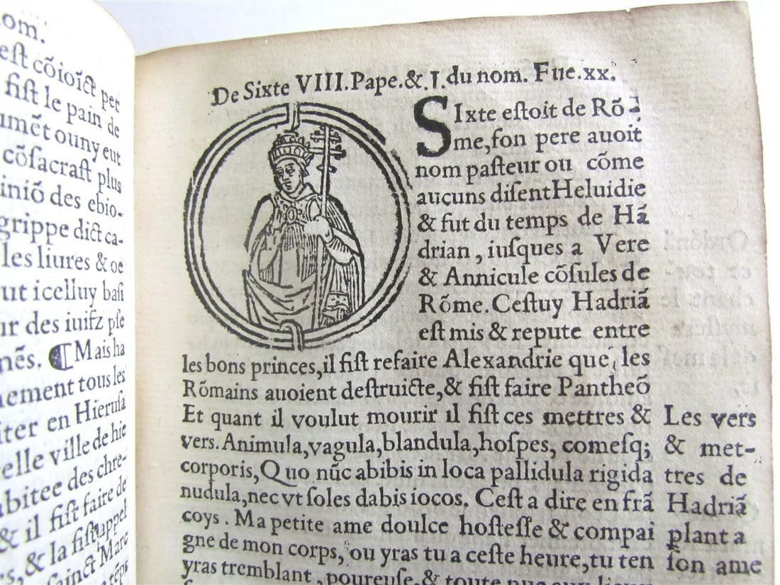 1544 ILLUSTRATED PAPAL CHRONICLE ANTIQUE Platina’s Vitae pontificum VELLUM BOUND - 8