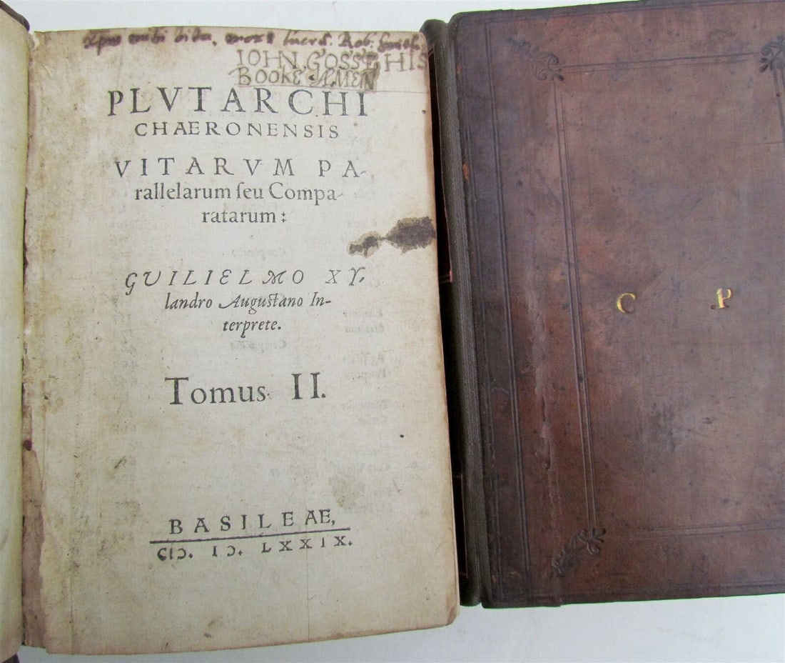 1579 PLUTARCH 3 VOLUMES PLUTARCHI CHAERONENSIS antique - 4