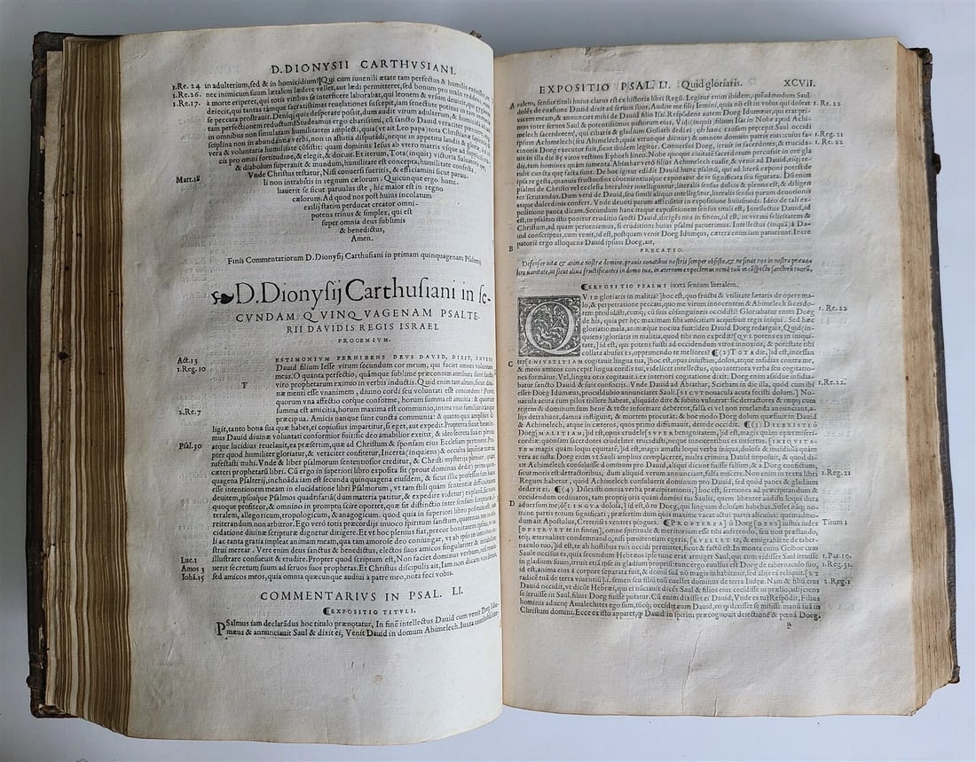 1542 BIBLE COMMENTARY by Dionysius Cartusianus antique FOLIO Commentariorum opus - 5