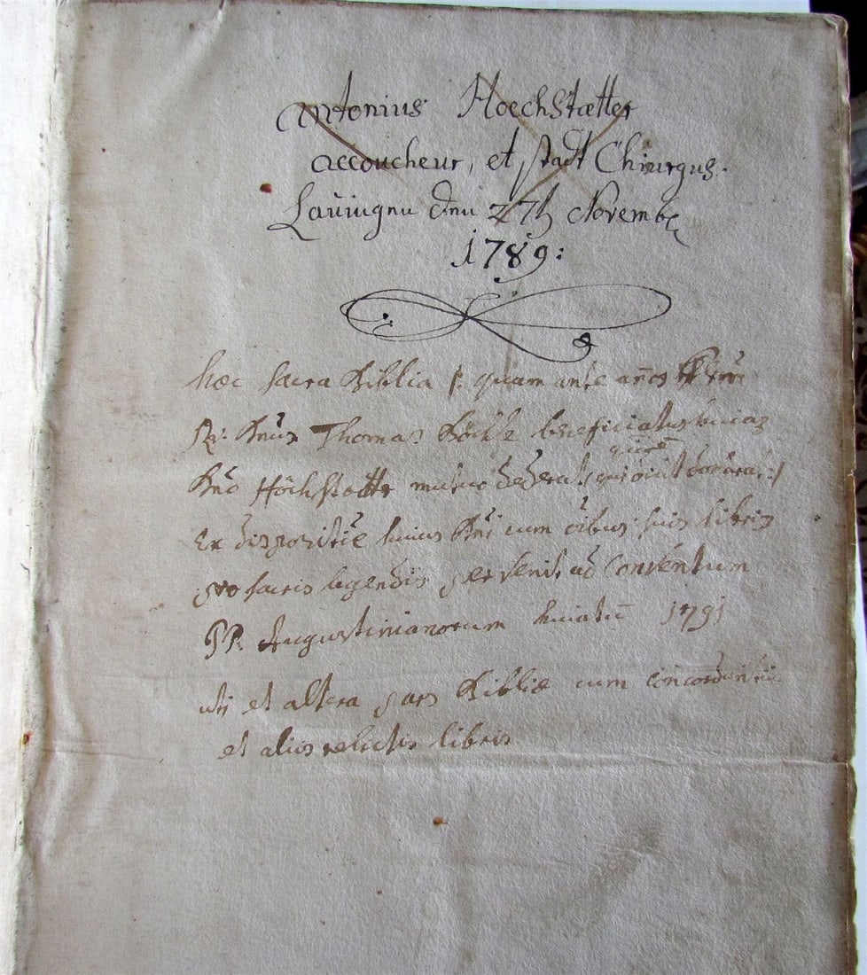 1730 BIBLE 2 volumes LATIN GERMAN BIBLIA antique HAND TOOLED PIGSKIN BOUND FOLIO - 7