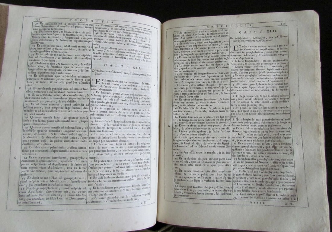 1730 BIBLIA in LATIN VELLUM BOUND 2 VOLUMES PRINTED IN VENICE ANTIQUE HOLY BIBLE - 6