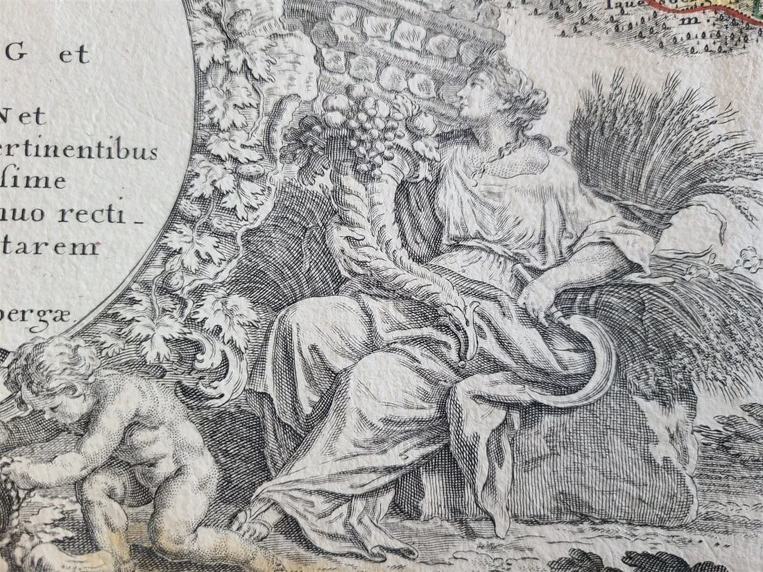 1736 LARGE MAP OF SILESIA POLAND MUNSTERBERGENSIS antique 25 x 4 3/4" - 4