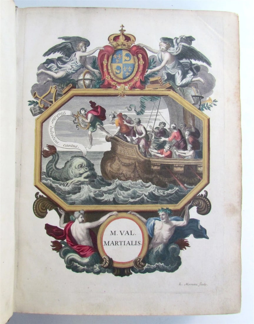 1680 EPIGRAMMATUM by Valerii Martialis VELLUM BINDING antique - 2