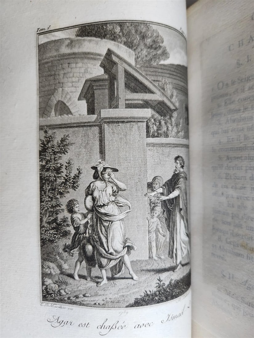 1789 BIBLE in FRENCH ILLUSTRATED w/ 300 PLATES 12 VOLUMES SET antique - 7