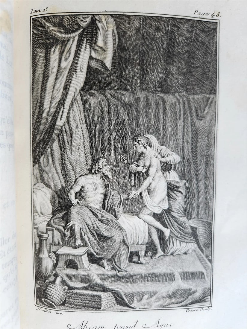 1789 BIBLE in FRENCH ILLUSTRATED w/ 300 PLATES 12 VOLUMES SET antique - 8