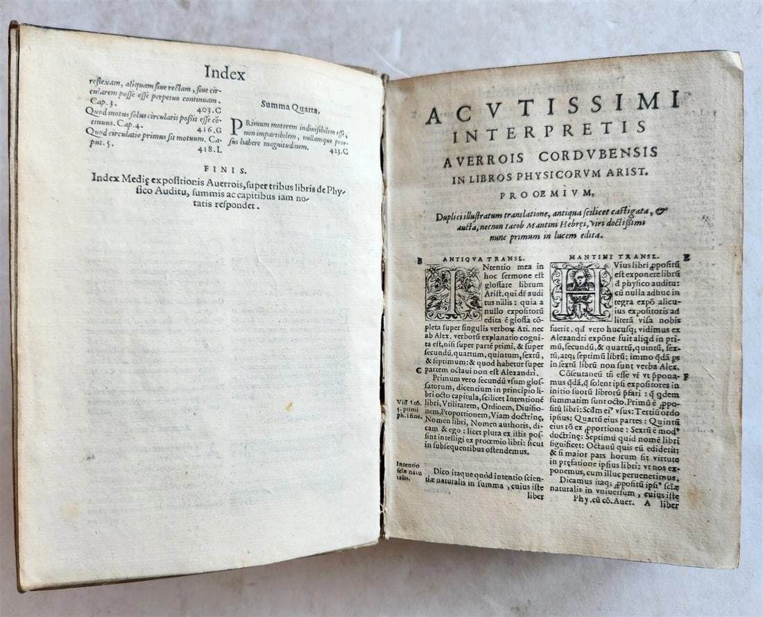 1574 ARISTOTLE ILLUSTRATED DE PHYSICO AUDITU COMMENTARY 16 cent. VELLUM antique - 8