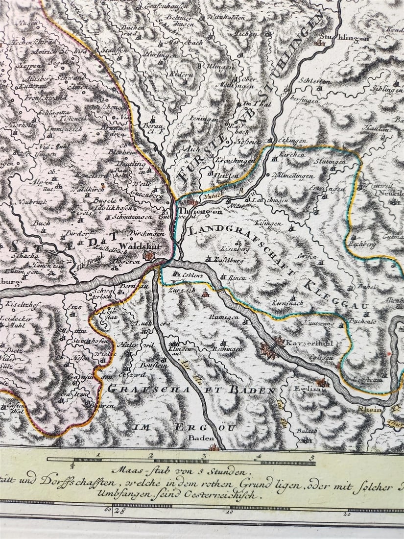 1718 Breisgau Soutwest Germany antique MAP antique PROVINCIA BRISGOIA - 5