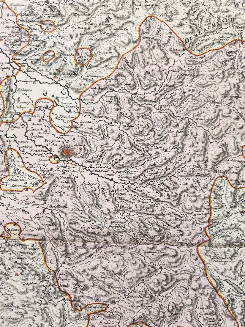 1718 Breisgau Soutwest Germany antique MAP antique PROVINCIA BRISGOIA - 6